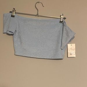 Juniors powder blue baby tee